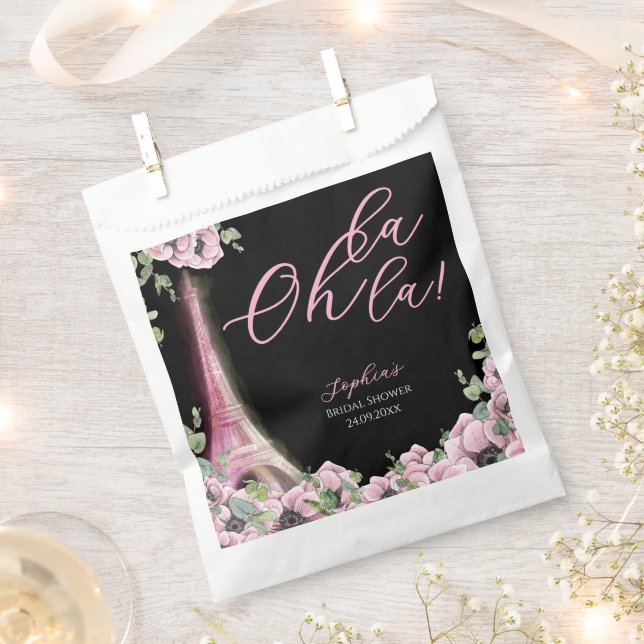 Parisian Oh La La Bridal Shower Geschenktütchen (Ausgeschnitten)