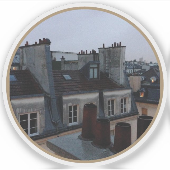 Parisian Rooftops - v2 Aufkleber (Vorderseite)
