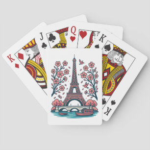 Parisian Souvenir Eiffel Tower Paris Kirschbaum Spielkarten