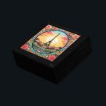 Parisian Sunset Eiffel Tower Paris French Floral Erinnerungskiste<br><div class="desc">Bright Parisian Sunset Eiffel Tower Paris French France Floral Gift Boxes features an art deco style Paris sunset with the Eiffel Tower in a bold floral frame. Created by Evco Studio www.zazzle.com/store/evcostudio</div>