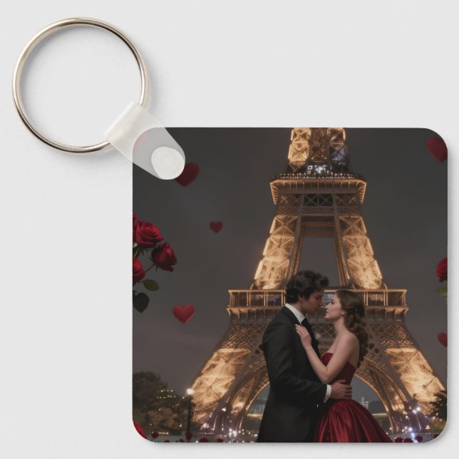 Parisian Valentines Day Schlüsselanhänger (Vorderseite)