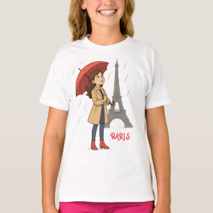 Parisian Wonder" - Dziewczyna z parasolką pod Wież T-Shirt