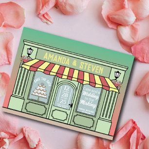 Parisianisches, süßes, lustiges Save-the-Date-Desi Postkarte
