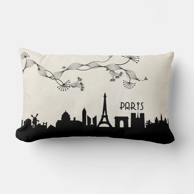 Parisskyline-Deko Lendenkissen (Vorderseite)