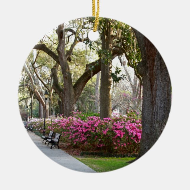Park-Azaleen Oa Savanne-Georgia im Frühjahr Keramikornament (Vorne)