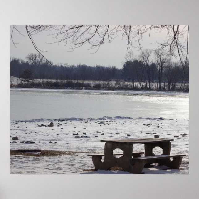 Park Bench mit Frozen Creek Poster (Vorne)
