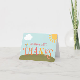 Park Birthday Party Carte de remerciements - Fille