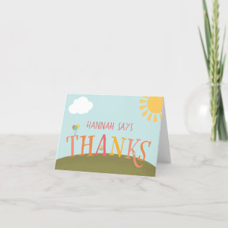 Park Birthday Party Carte de remerciements - Fille