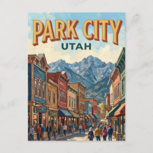 Park City Main Street Reisender Utah Postkarte