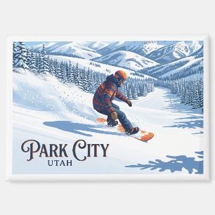 Park City Snowboarden Utah Magnet