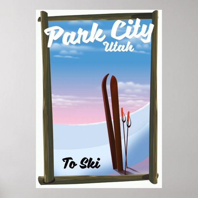 Park city Utah affiche de voyage de ski (Devant)