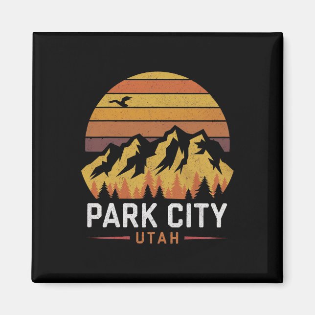 Park City Utah Berge Ski Wandern Camping-Trip S Magnet (Vorne)
