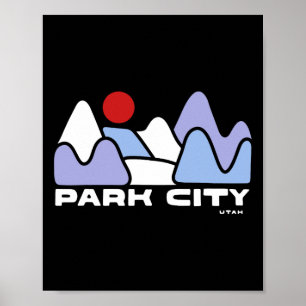 Park City Utah Bergwandern Skifahren Wintersport Poster