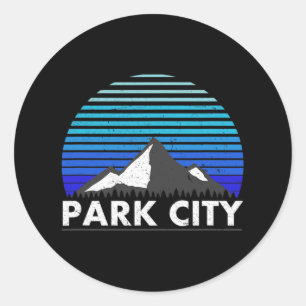 Park City Utah Bluebird Day Rocky Mountain Pulver Runder Aufkleber