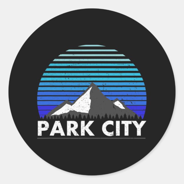 Park City Utah Bluebird Day Rocky Mountain Pulver Runder Aufkleber (Vorderseite)