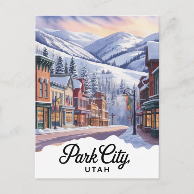 Park City Utah Feiertagspostkarte (Vorderseite)