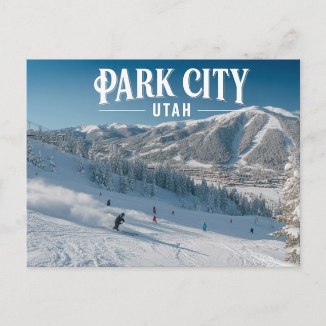  Park City Utah Fun Skiing Snowy Mountains Postkarte (Vorderseite)