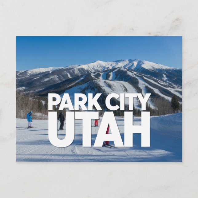  Park City Utah Fun Vintage Snowy Mountains Postkarte (Vorderseite)