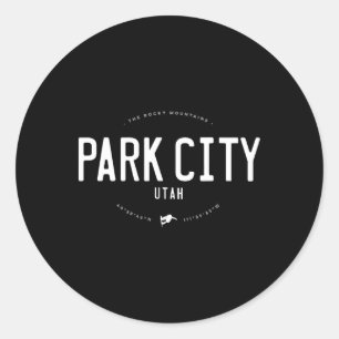 Park City Utah Graphic erschütterte Vintage Snowbo Runder Aufkleber