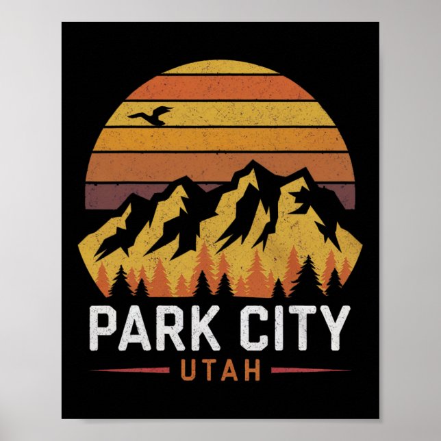 Park City Utah Mountains Ski Hiking Camping Trip S Poster (Vorne)