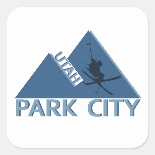 Park City Utah Quadratischer Aufkleber (Vorderseite)