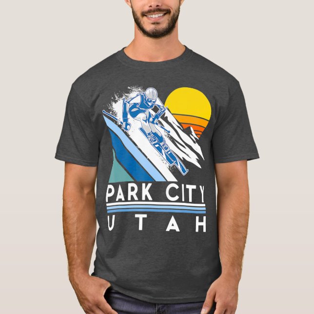 Park City Utah Retro Ski T-Shirt (Vorderseite)