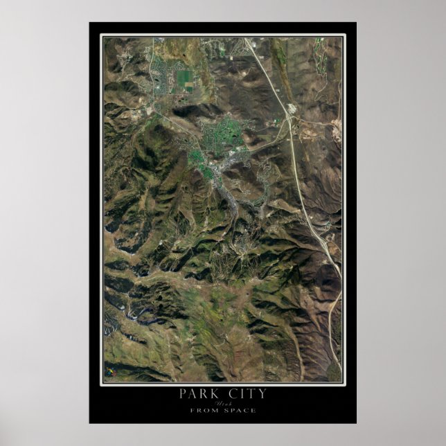 Park City Utah Satellite Poster Karte (Vorne)