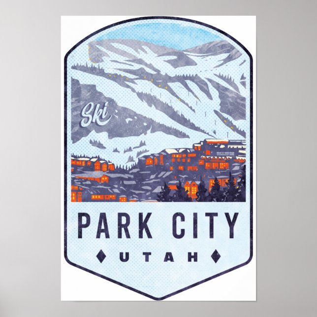 Park City Utah Ski Abzeichen Poster (Vorne)