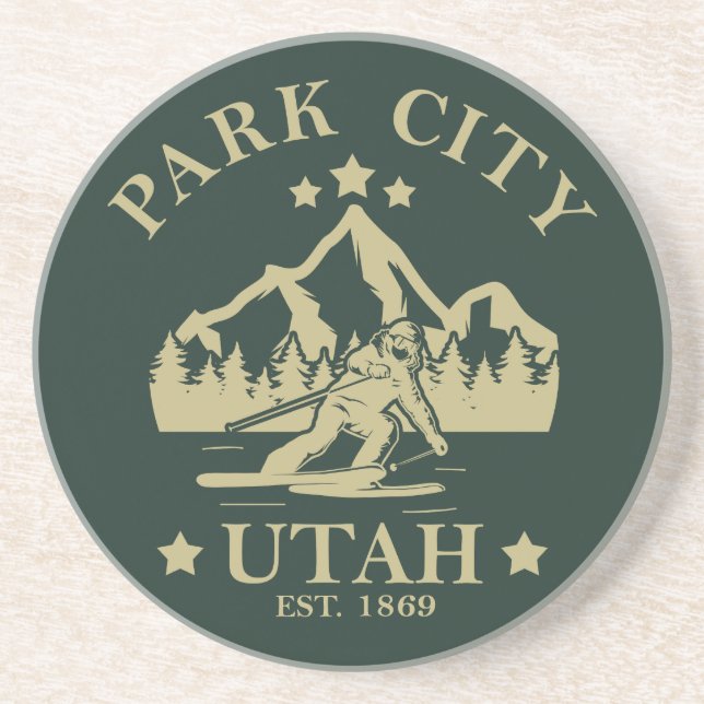 Park City Utah Ski Getränkeuntersetzer (Vorne)