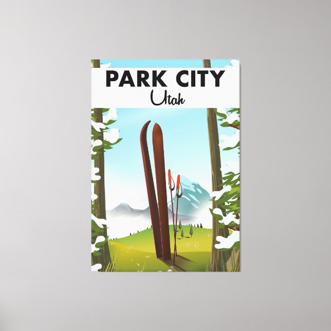 Park City Utah Ski Poster Leinwanddruck (Vorderseite)