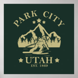 Park City Utah Skifahren Poster