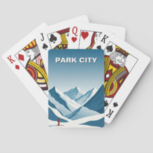 Park City Utah Skifahren Skifahrer Reise Spielkarten