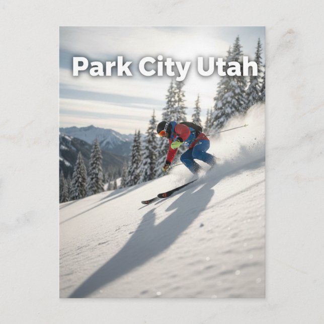 Park city Utah Skiing Postkarte (Vorderseite)