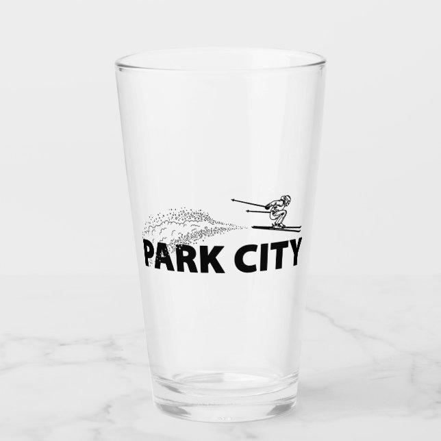 Park City Utah Skispringer Glas (Vorderseite)