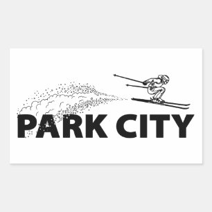 Park City Utah Skispringer Rechteckiger Aufkleber