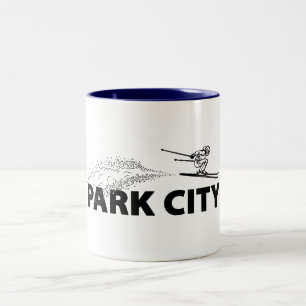 Park City Utah Skispringer Zweifarbige Tasse