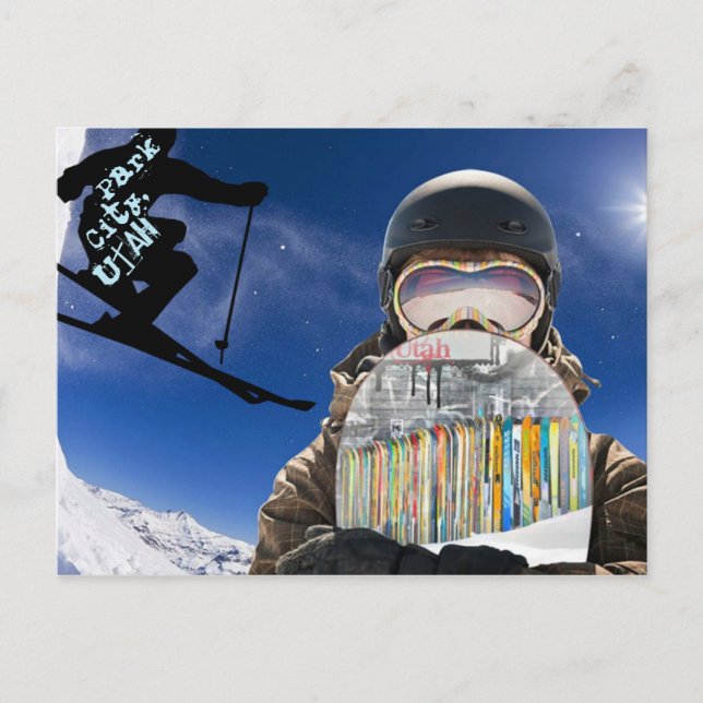 Park City, Utah Snowboard & Ski Postcard Postkarte (Vorderseite)
