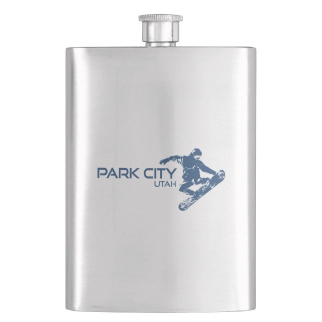 Park City Utah Snowboarder Flachmann (Vorderseite)