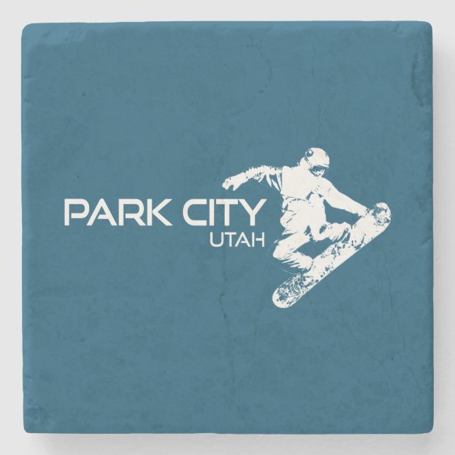 Park City Utah Snowboarder Steinuntersetzer (Vorderseite)