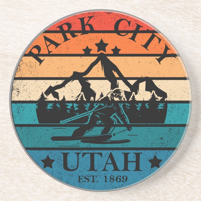 Park City Utah Vintag Getränkeuntersetzer (Vorne)