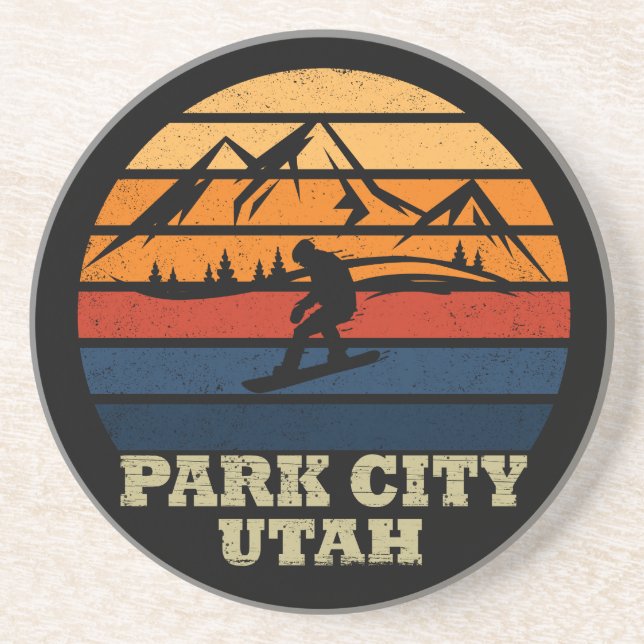 Park City Utah Vintag Getränkeuntersetzer (Vorne)
