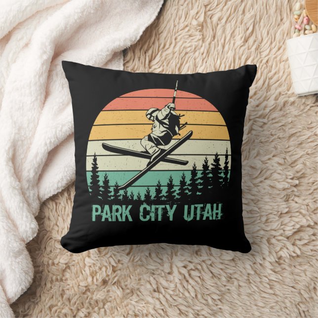 Park City Utah Vintag Kissen (Decke)