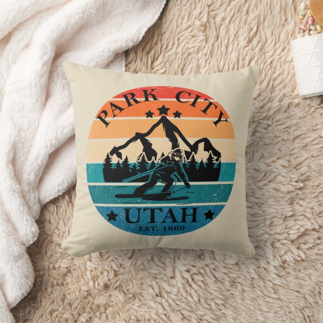 Park City Utah Vintag Kissen (Decke)