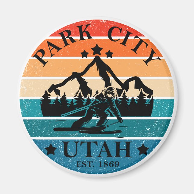 Park City Utah Vintag Magnet (Vorne)