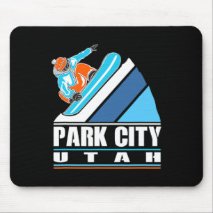 Park City Utah - Vintager Snowboarder Mousepad