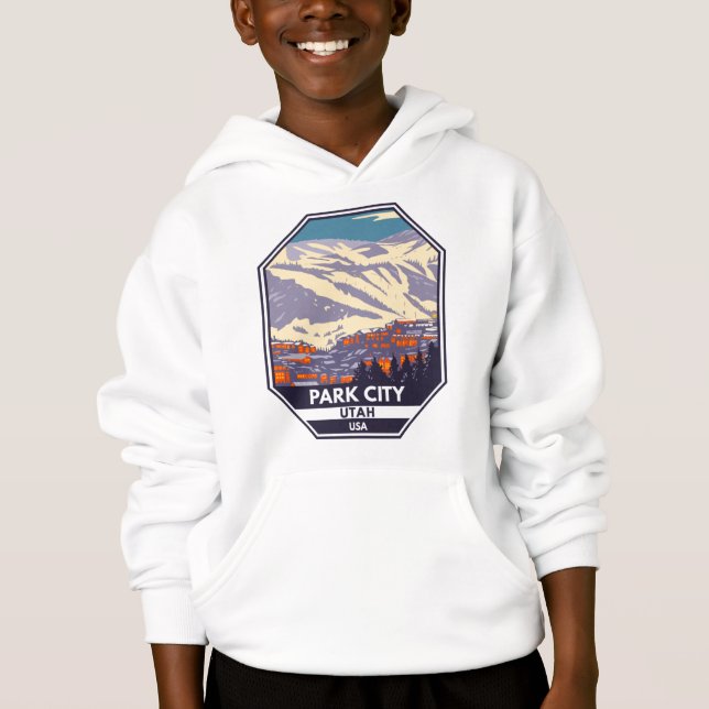 Park City Utah Wintergebiet Emblem  Hoodie (Vorderseite)