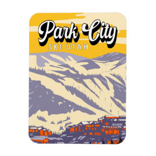 Park City Utah Wintergebiet Vintag Magnet