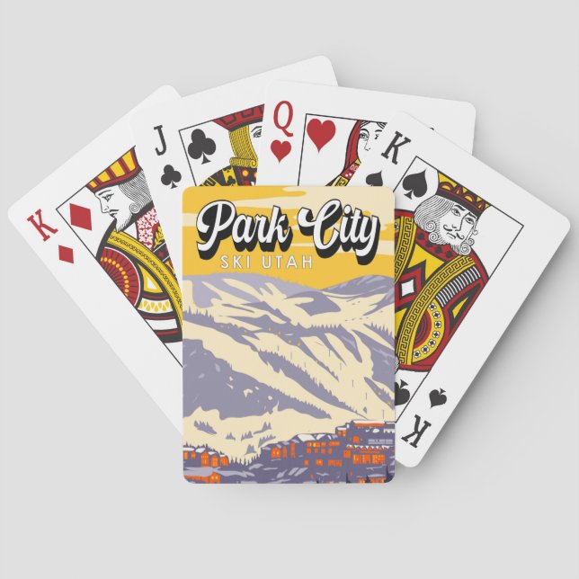 Park City Utah Wintergebiet Vintag Spielkarten (Rückseite)