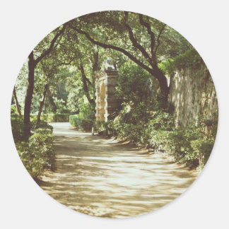Park des Labyrinths von Horta Runder Aufkleber