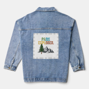 Park Explorer. T - Shirt-Design. Jeansjacke